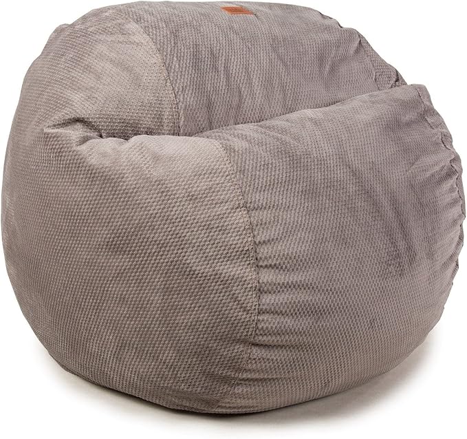 CordaRoy's Chenille Bean Bag-Convertible Bean Bag Chair-Machine-Washable Chenille Fabric Cover-for Basement,Living Room,Game Room,Dorm & More - Queen Size - Charcoal | Made in The USA