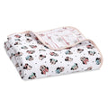 aden + anais Dream Blanket, Boutique Muslin Baby Blankets for Girls & Boys, Ideal Lightweight Newborn Nursery & Crib Blanket, Unisex Toddler & Infant Bedding, Shower Gifts, Minnie Mouse Rainbows