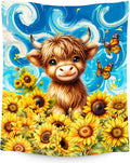 Kids Blanket - Highland Cow Blankets for Toddler - Flannel Soft Sunflower Throws for Room Decor - 30"x40"