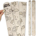 Wooden Height Chart for Wall - Personalized Boy Growth Chart, Custom Name Space Ship Theme Height Ruler Wood, Nursery Growing Wall Meter for Children, Large Baby Growth Chart Solar System, 2 Sizes