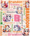 Personalized Custom Cat Preschool Blanket Gifts for Baby Toddler Kids Boys Girls - Customized Cat Super Soft Lightweight Flannel Sheets Decor for Crib Nap Couch - 30"x40" for Baby/Pets