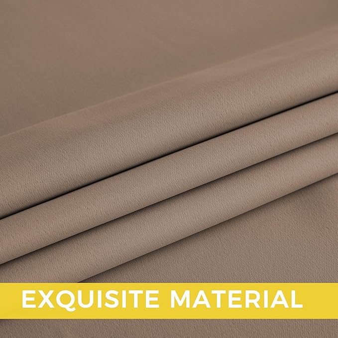 NICETOWN Blackout Thermal Grommet Drapes, Energy Saving Window Treatments for Living Room, Patio, Laundry, Closet, Boys Room - Heavy Duty, 2 Panels, W52 x L84, Cappuccino