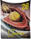 Baby Kids Personalized Baseball Blanket - Custom Name and Number - Soft Warm and Fluffy Flannel Fabric Gift for Sports lovers40x50inch