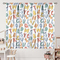 Kids Alphabet Letter Curtains Cute Funny Education Printed Curtain with Rod Pocket for Bedroom Living Room Home Decor Drapes Window Treatments 2 Panels Set 52" W X 84" L