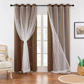 XiDi Blackout Curtains for Bedroom Windows - Unicorn Pattern, 63 in x 34 in, 2 Panels, Brown