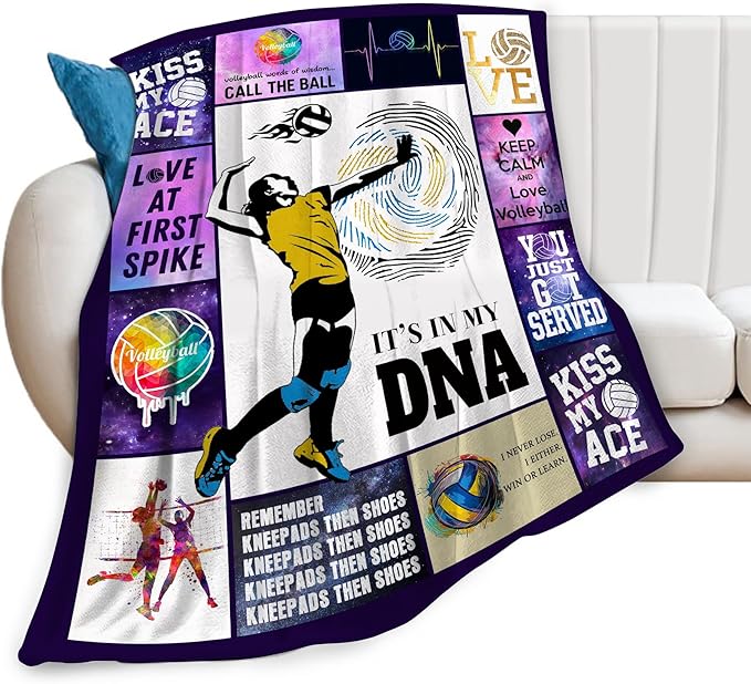 Volleyball Blanket Volleyball Gifts for Girls Boys Woman Kids Lover Sport Throw Blankets Soft Blanket Warm Fleece Flannel Plush Blankets for Bed Sofa Couch 50"x60"