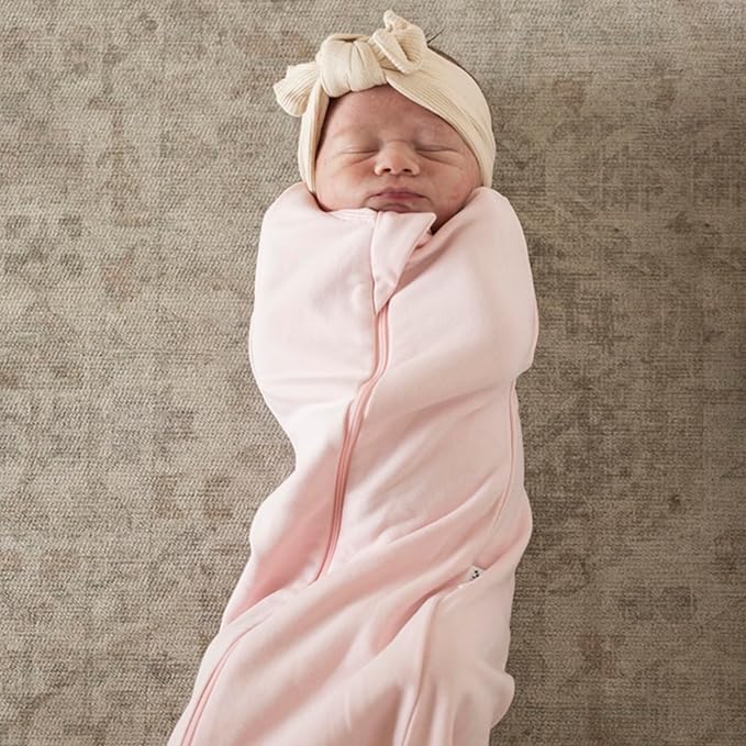 Tiny Twinkle Baby Sleep Sack 6-12 Months 1.0 TOG, Cotton & Elastane Wearable Blanket, Swaddle Transition Micro-Fleece, Machine Washable (Pink)