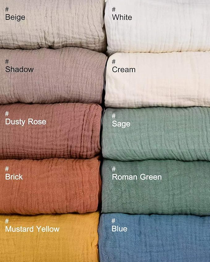 Pack and Play Sheets for Baby Boys and Girls 39"x27"x3", Neutral Muslin Cotton Pack N Play Mattresses Sheet with Boho Style, Soft and Breathable Comfort (Blue)