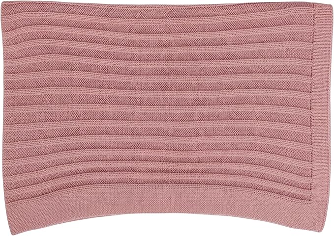 Baby Knit Blanket, 100% Cotton Ribble Patterns, Soft, Cozy, Lightweight Swaddle for Newborn & Infant Swaddling Beige Neutral, Perfect Baby Shower Ideas Rose Pink 30x30