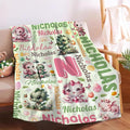 Personalized Custom Dragon Floral Blanket Gifts for Kids Boys Girls with Name - Customized Dragon Floral Super Soft Lightweight Flannel Sheets Decor for Crib Nap Couch - 90"x120" for Whole Family