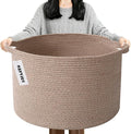 Large Blanket Basket for Organizing,115L Closet Organizers and Storage Bins Box for Shelves Woven Rope Storage Baskets,Living Room,Bedroom,Dorm,Laundry room (Brown)