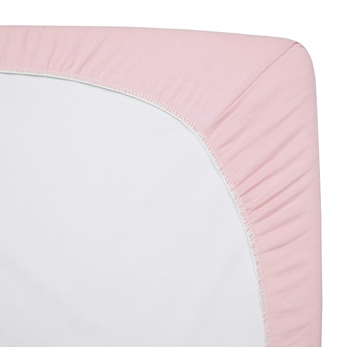 American Baby Company 2 Pack Fitted Crib Sheets 28" x 52", 100% Polyester Ultra Soft Microfiber, White/Pink, for Boys and Girls, Fits Crib and Toddler Bed Mattresses