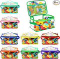 8 Packs Extra Large Toy Storage Bags with Labels, Reusable Clear PVC Board Game Storage, Travel Waterproof Toy Organizer Bags with Name Tag and Manual Pocket for Building Blocks, Puzzle, Kids Books