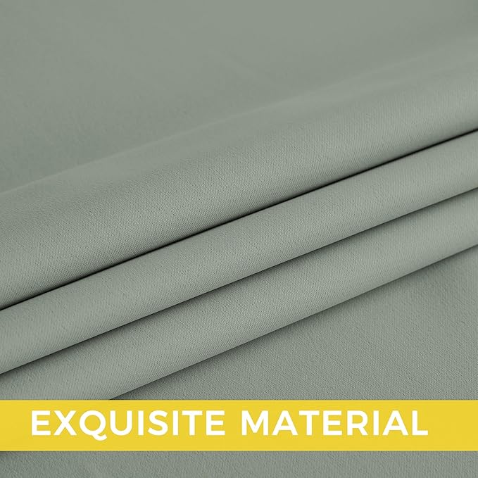 NICETOWN Sage Green Room Darkening Curtains 36 Inches Long 2 Panels for Living Room, Bedroom, Nursery Summer Thermal Insulated Blackout Drapes Grommet Noise Reducing Window Treatment, W40
