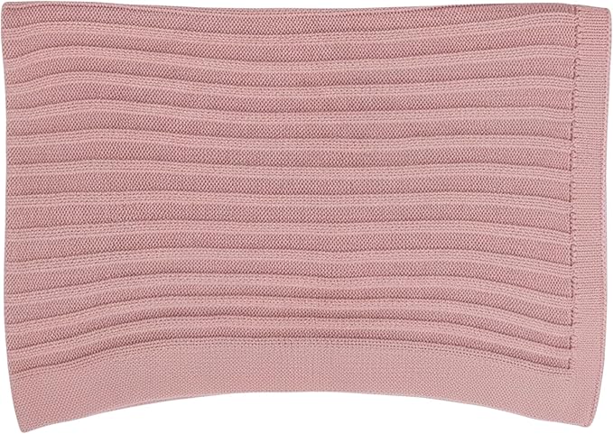 Baby Knit Blanket, 100% Cotton Ribble Patterns, Soft, Cozy, Lightweight Swaddle for Newborn & Infant Swaddling Beige Neutral, Perfect Baby Shower Ideas Pink 30x40