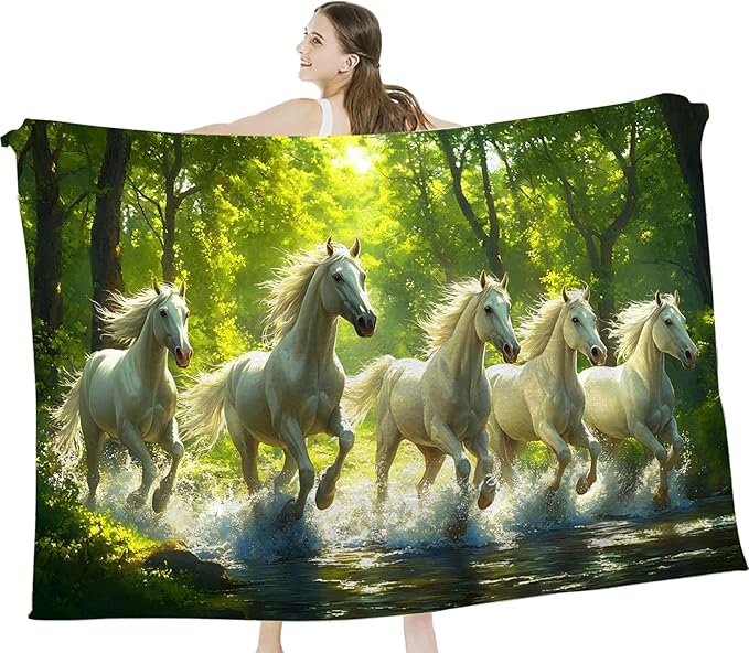 Tijuboni Horses Throw Blanket Horse Gifts for Girls Boys Women Men Kids Adults Soft Flannel Fleece Blanket for Couch Sofa Bed Home Decor 40"x50"