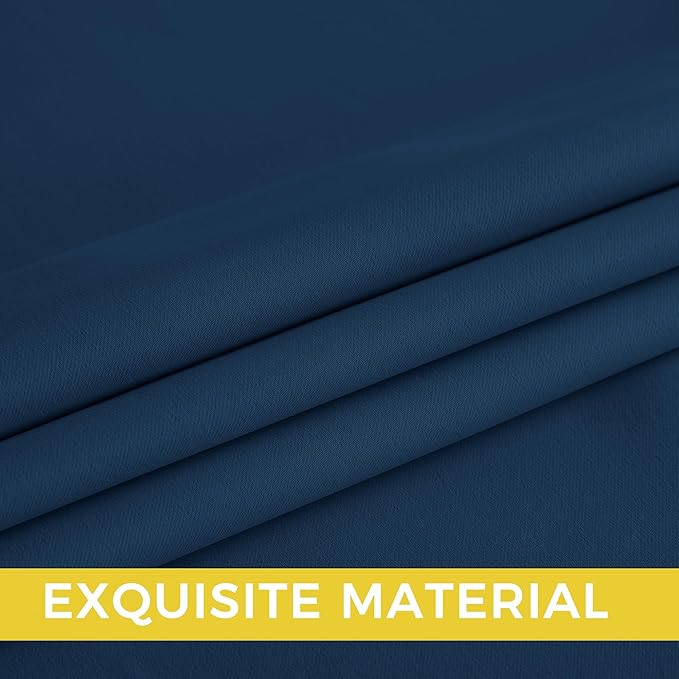 NICETOWN Morrocan Blue Room Darkening Curtains 96 Inches Long 2 Panels for Living Room, Bedroom, Nursery Summer Thermal Insulated Blackout Drapes Grommet Noise Reducing Window Curtains, W40