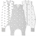 Mama Cheetah Toddler Sleep Sack with Feet 2T, 0.5 TOG Organic Cotton Baby Wearable Blankets with Legs, Baby Sleeping Bag for Walkers, Early Walker Medium, 3-Pack