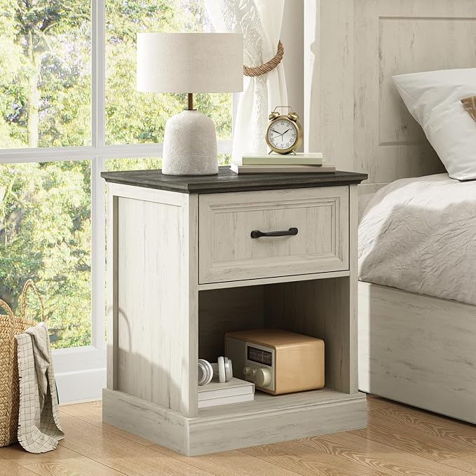 CARPETNAL Farmhouse Dresser and Nightstand Sets for Bedroom, 3 Pcs Bedroom Set, 8 Drawer Dresser & Nightstand Set of 2, Modern Wood Chest of Drawers for Bedroom, Living Room, Entryway, White