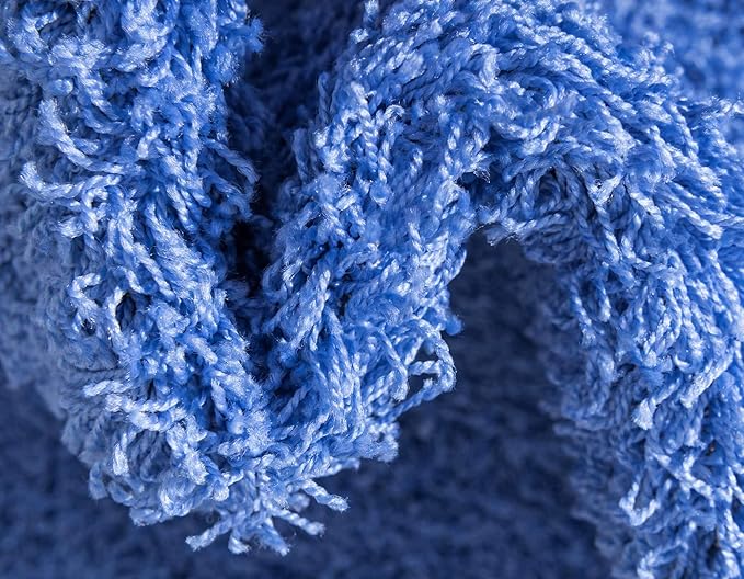 Unique Loom Solid Shag Collection Area Rug (4' 1" x 6' 1" Rectangle, Periwinkle Blue)