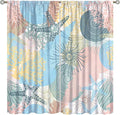 Nautical Blackout Curtain Beach Theme Starfish Seashell Nautical Rustic Ocean Sea Vintage Retro Coastal Summer Bedroom Set 2 Panels,72x63 Inches