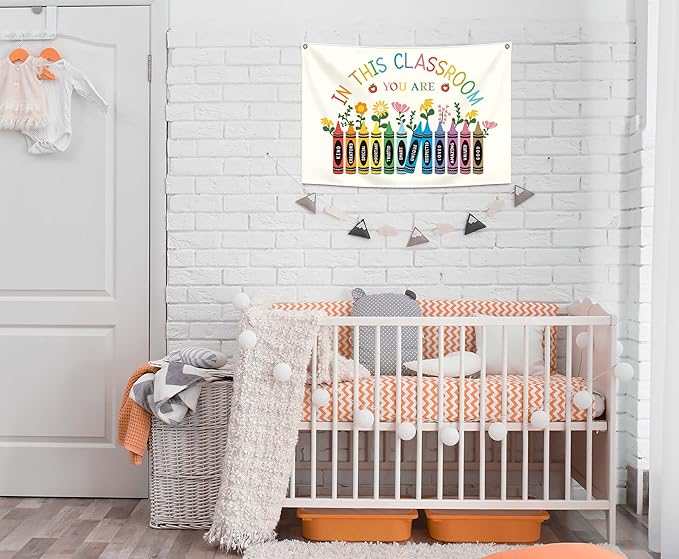 Classroom Boho Rectangular Banner Flag Wall Art Decor Gift for Teacher Boy Girl Kid Teen,Classroom Nursery Playroom Reading Room Bedroom Decor Decor-in This classroom-Birthday Christmas Gift