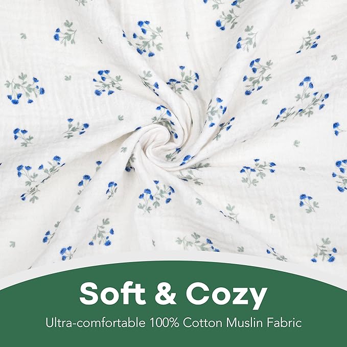 Extra Soft Muslin Fitted Crib Sheets 100% Organic Cotton Baby Crib Sheets for Standard Crib Mattress | 28 X 52 Inches