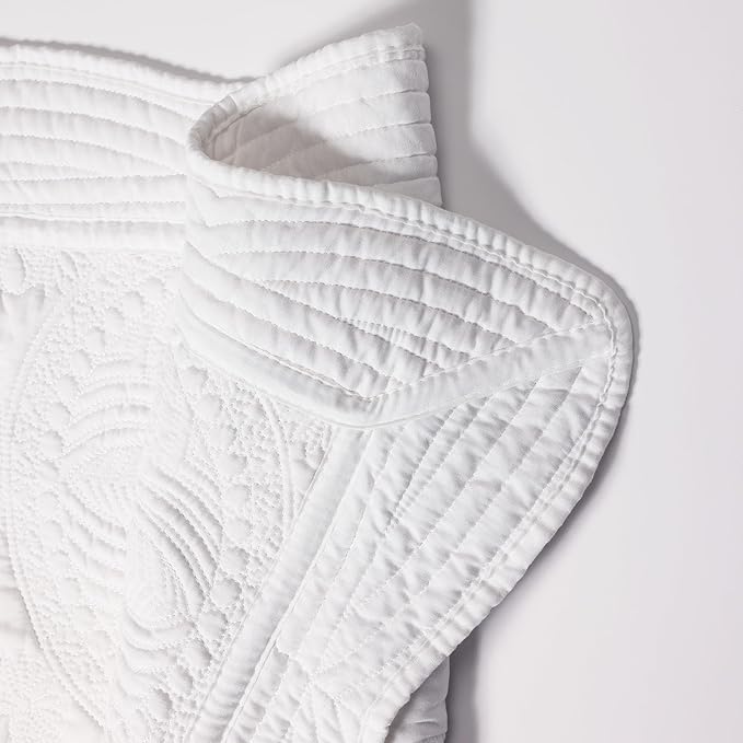 PEACELOVER Embossed Neutral Baby Quilt Durable, Lightweight Baby Blankets Four Seasons for Personlized Monogram Cotton Quilted Blanket Toddler Quilt for Boys and Girls 46x36 Inches (white1)