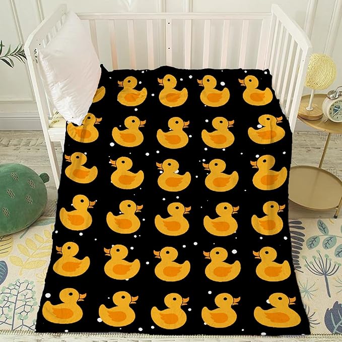 Thuswarm Cute Snowflake and Duck Flannel Blanket for Autumn Winter Gifts Warm Cozy Soft Funny Print Throw for Bed Couch Sofa 50”×40” Small for Kid