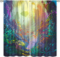 Ocean Blackout Curtain, Untouched Wild Underwater Aquatic World Corals Exotic Fishes Seascape Curtain for Living Room Cafe Set 2 Panels,52x84 Inches, Style-2