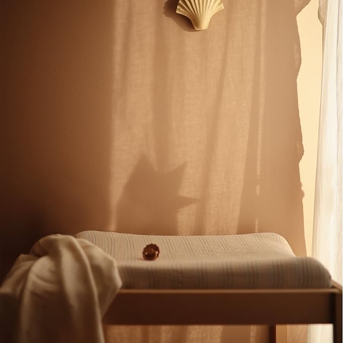 mushie Extra Soft Muslin Fitted Changing Pad Cover (Tradewinds)