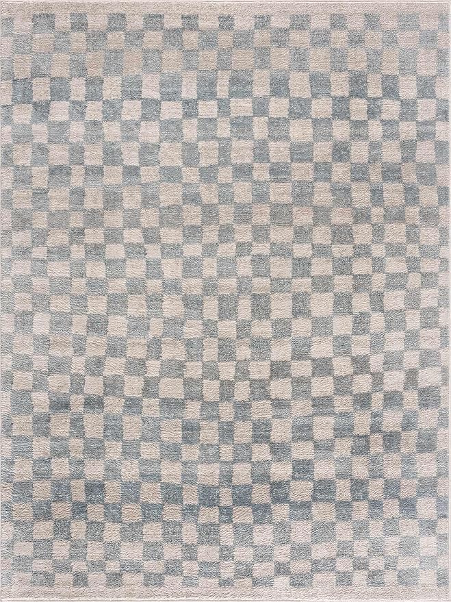 Hauteloom Benjy Living Room, Bedroom Area Rug - Contemporary - Cream, Silver Blue - 4' x 6'