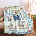 Personalized Custom Koala Preschool Blanket Gifts for Baby Toddler Kids Boys Girls - Customized Koala Super Soft Lightweight Flannel Sheets Decor for Crib Nap Couch - 40"x50" for Kids/Children