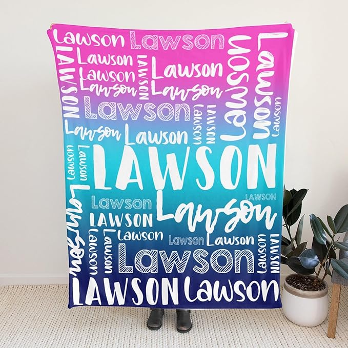 Dr.TOUGH Personalized Blankets with Name Customized Baby Blankets for Girls Boys Adults Monogrammed Blankets and Throws Christmas Birthday Mothers Valentines Day Gift (Z-Colorful 01, 50''×60'')