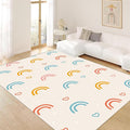 Children's Rainbow Carpet - Girl's Bedroom Living Room Colorful Floor Mats - Soft Washable Anti-Slip Simple Lovely Love Print - Nursery Decoration 2x4ft