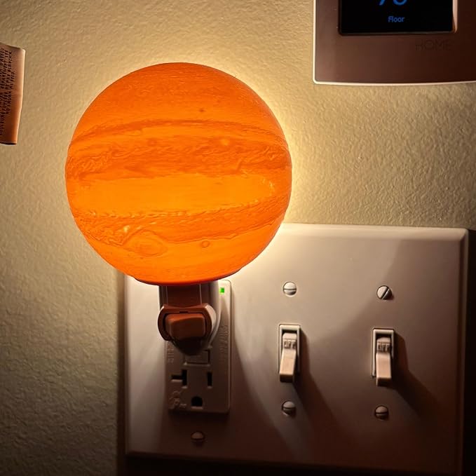 Moon Night Lights | Night Lamp LED Light | 3D Solar System NightLight, Planet Home Décor, Space Nursery, Kids Room, Space Gift, Birthday Gifts, Bedroom Decorations (Jupiter, 4 Inch)