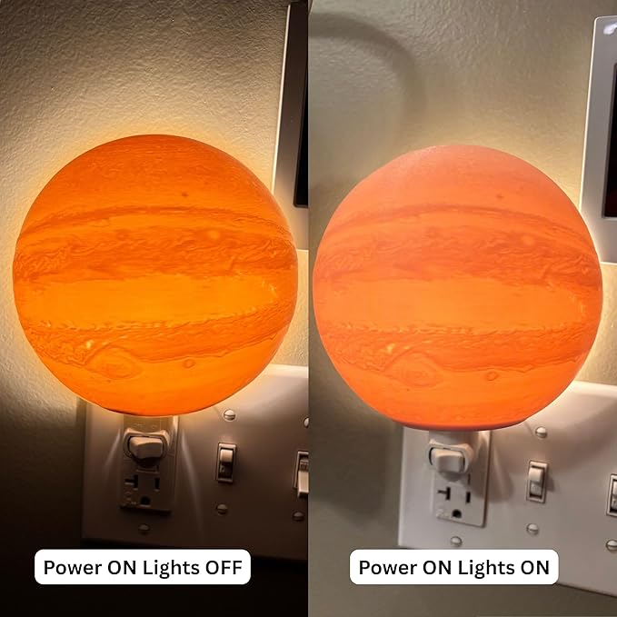 Moon Night Lights | Night Lamp LED Light | 3D Solar System NightLight, Planet Home Décor, Space Nursery, Kids Room, Space Gift, Birthday Gifts, Bedroom Decorations (Jupiter, 4 Inch)