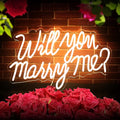 Will You Marry Me Sign for Wall Decor Led Neon Lights for Teen Bedroom Decor Art Light Up Letters Will You Marry Me Neon Signs for All Wedding Party Proposal Decorations (warm white)
