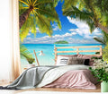 XMPMBM-Beach Palm Tree backsplash Large Decorative Wallpaper Tropical Palm Leaf Bedroom Bathroom Wall Mural- W 88" X H 59"（36 Square Foot）
