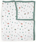 Little Unicorn Premium Quilted Throw | Super Soft, Multi-Layered Muslin XL Blanket| Great for Kids & Families (Powder Party)