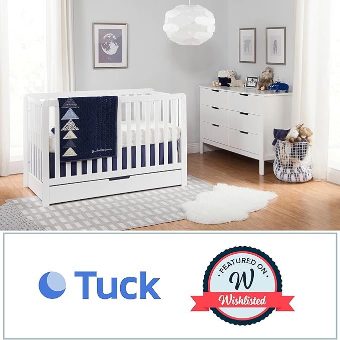 Carter's by DaVinci Colby 4-in-1 Convertible Crib with Trundle Drawer in White, Greenguard Gold Certified, Undercrib Storage