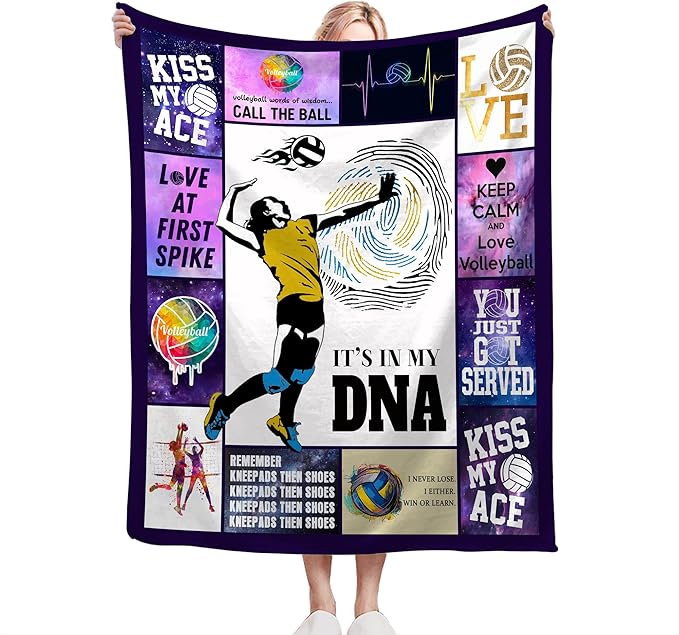 Volleyball Blanket Volleyball Gifts for Girls Boys Woman Kids Lover Sport Throw Blankets Soft Blanket Warm Fleece Flannel Plush Blankets for Bed Sofa Couch 50"x60"