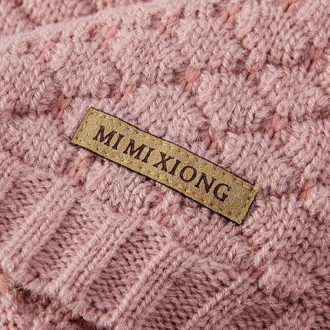 mimixiong Baby Blanket Knitted Soft Swaddling Receiving Baby Blankets for Crib Stroller Nude Pink 40x30 Inches…