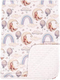 Top Tots Deluxe Minky Baby Blanket - Moon Bears, 40 x 29 Inch White