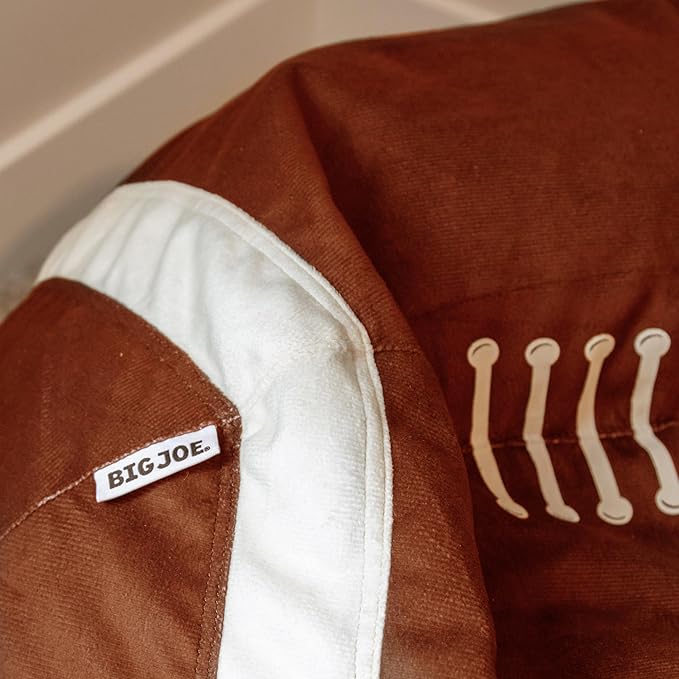 Big Joe Sports Ball Child-Sized Bean Bag Chair for Kids, 2 Pack, Football Plush, Ultra-Soft Lightweight Polyester Blend, 2.5 Foot Refillable