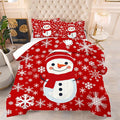 Comforter Set Christmas Snowman: Twin Size Kids Xmas Bedding Sets Red Snowflakes Quilt for Teens Girls Boys Christmas Decor Winter Snow Bed Set 1 Comforter & 1 Pillowcase
