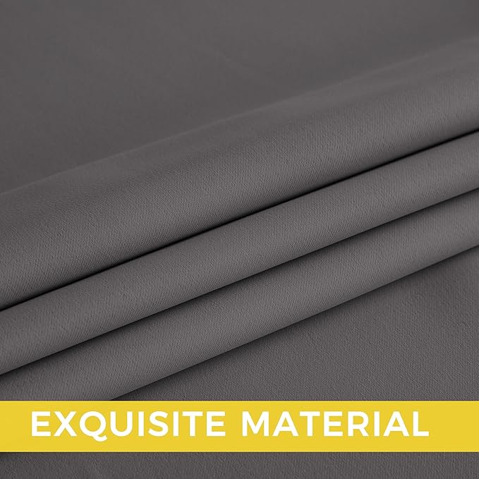 NICETOWN Grey Light Blocking Curtains 36 Inches Long 2 Panels for Living Room, Bedroom, Office Thermal Insulated Blackout Drapes Solid Grommet Noise Reducing Window Curtains, W40