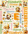Personalized Custom Honey Bee Preschool Blanket Gifts for Baby Toddler Kids Boys Girls - Customized Honey Bee Super Soft Lightweight Flannel Sheets Decor for Crib Nap Couch - 30"x40" for Baby/Pets