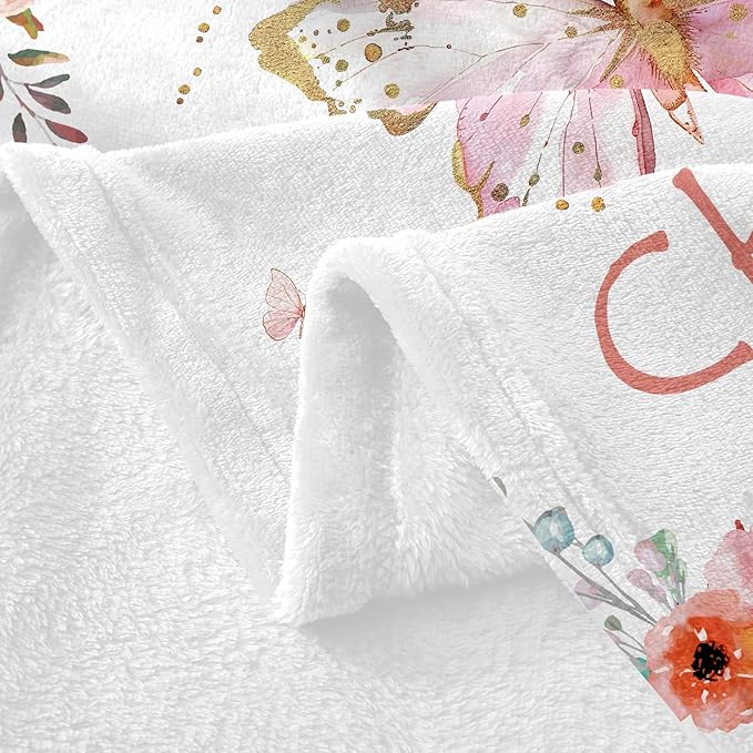 Ships Next Day, Personalized Baby Blankets, Custom Baby Blanket with Name for Girls,Gift for Chrismas Birthday Memorial Day, Customized Flannel Blanket for Kids Adults 50"X60"