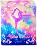 Custom Gymnastics Blanket for Girls - 30 x 40 Inches Kids Gifts for Gymnasts - Fuzzy Flannel Throws Stuff for Team, Gymnastics Lovers